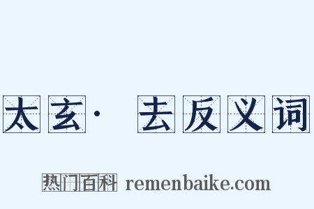 太玄·去反义词是什么意思的图片